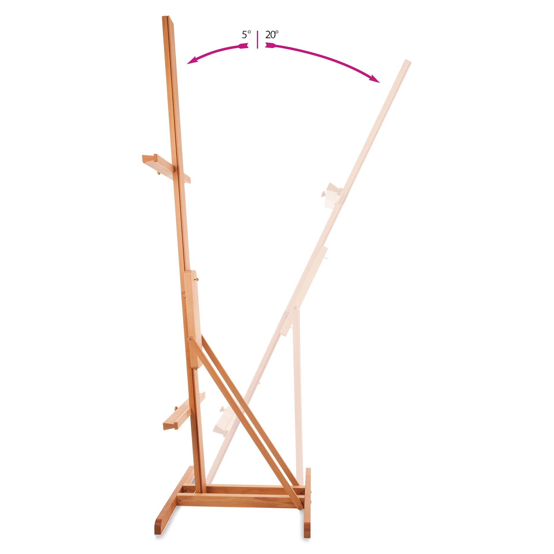 Mabef Lyre Convertible Easel M-25, easel angle
