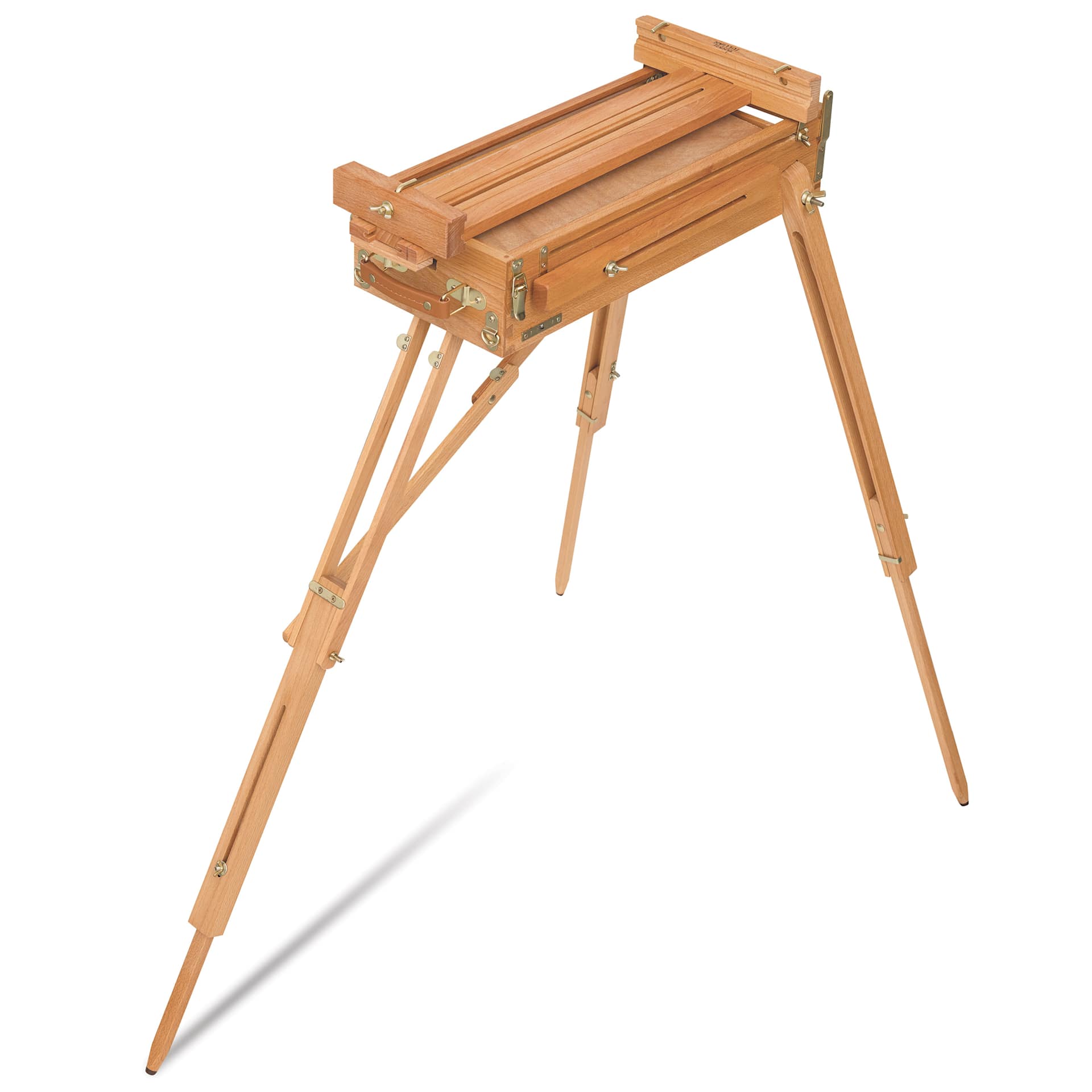 Blick Half French Easel by Jullian, easel legs extended and box folded Blick Half French Easel by Jullian, easel legs extended and box folded