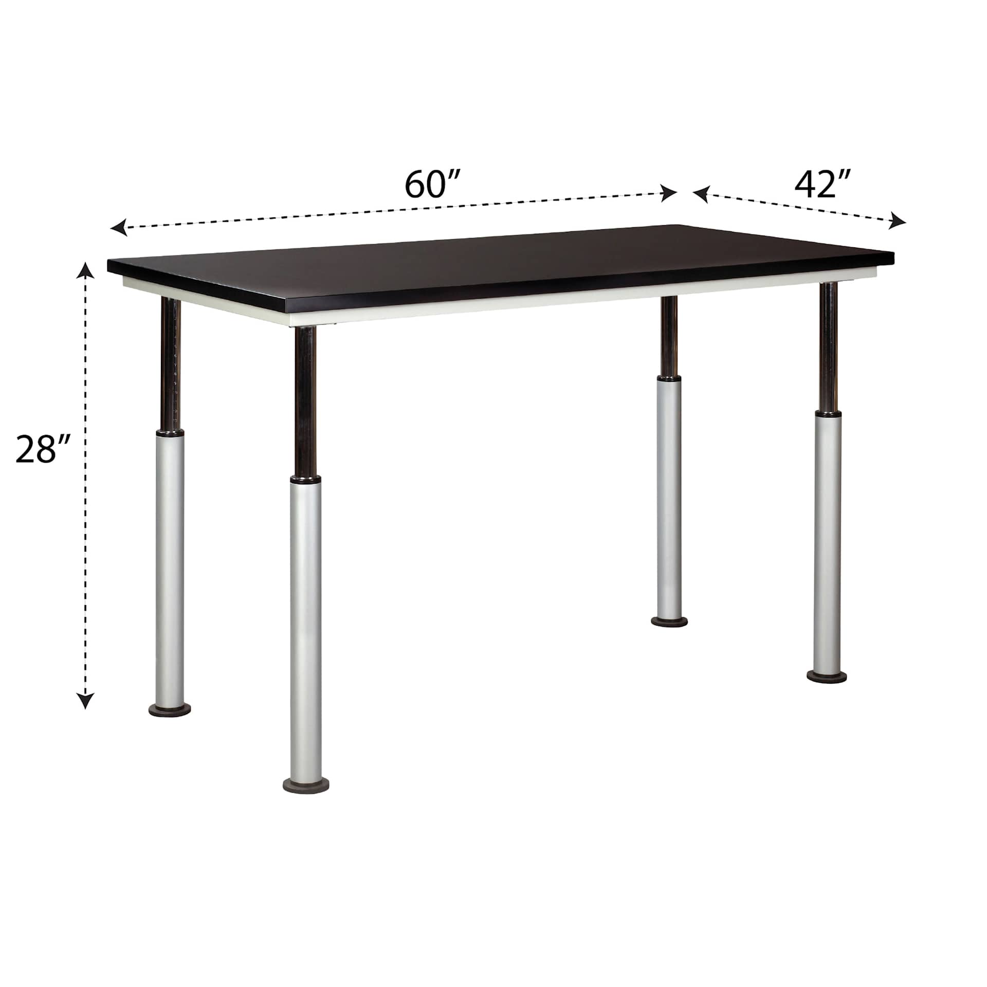 Diversified Spaces Shop-Bilt Adaptable Table - 42", Black Laminate Top - dimensions