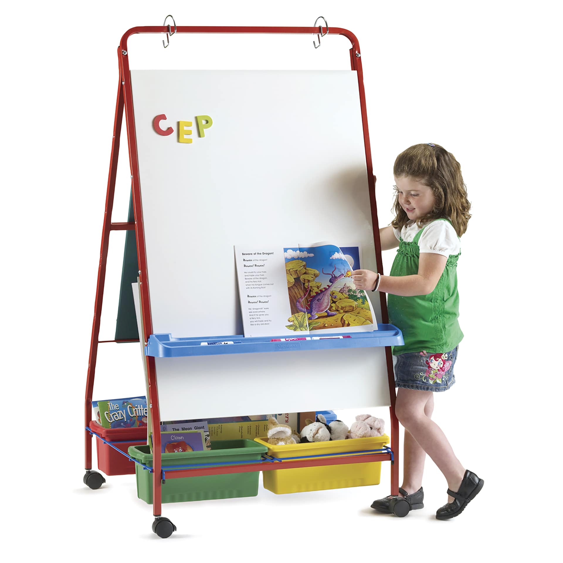 Copernicus Primary Teaching Easel, child using easel