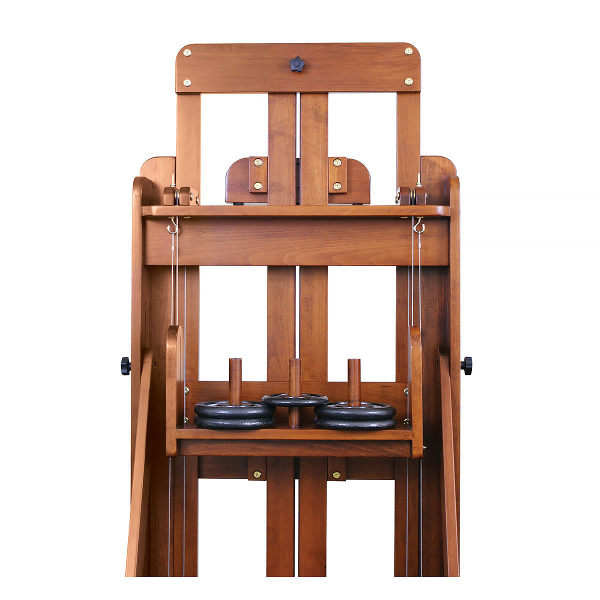 Sienna Counterweight Easel - rear view of easel showing placement of counterweights, not included