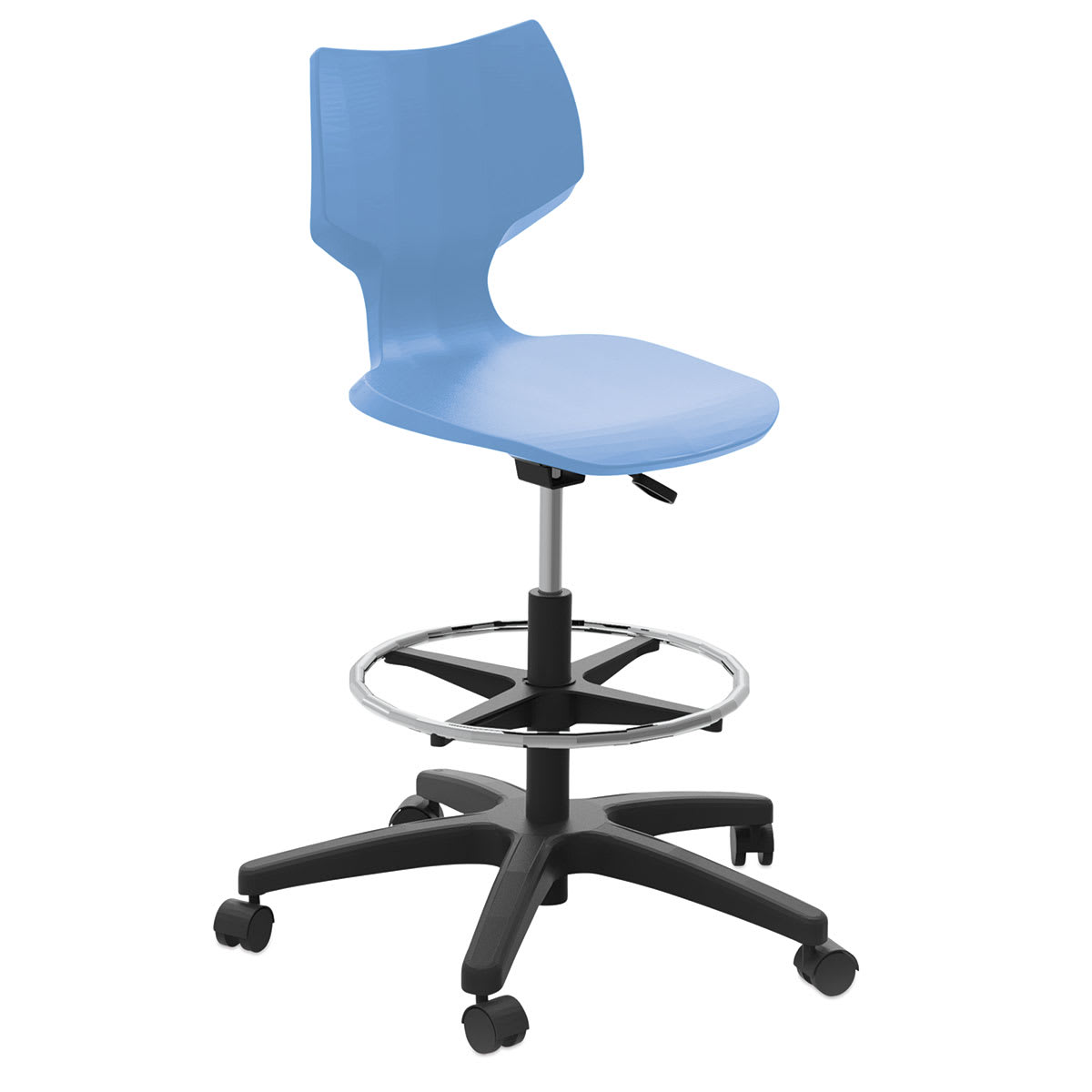 Smith System Flavors Adjustable Stool - Cerulean, with Casters