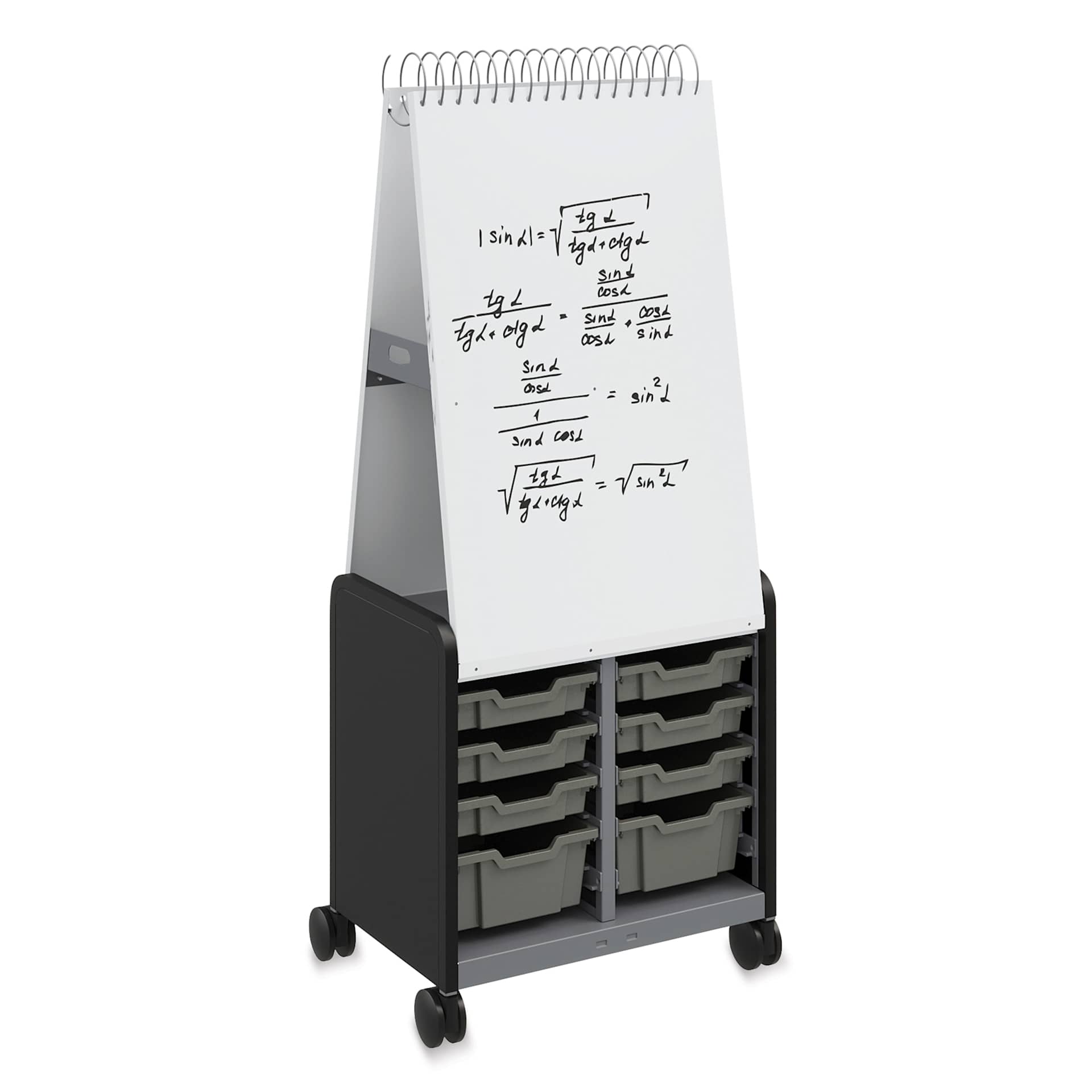 Smith Systems Cascade Spiral Noteboard Unit - Black, 3" and 6" Totes, No Doors