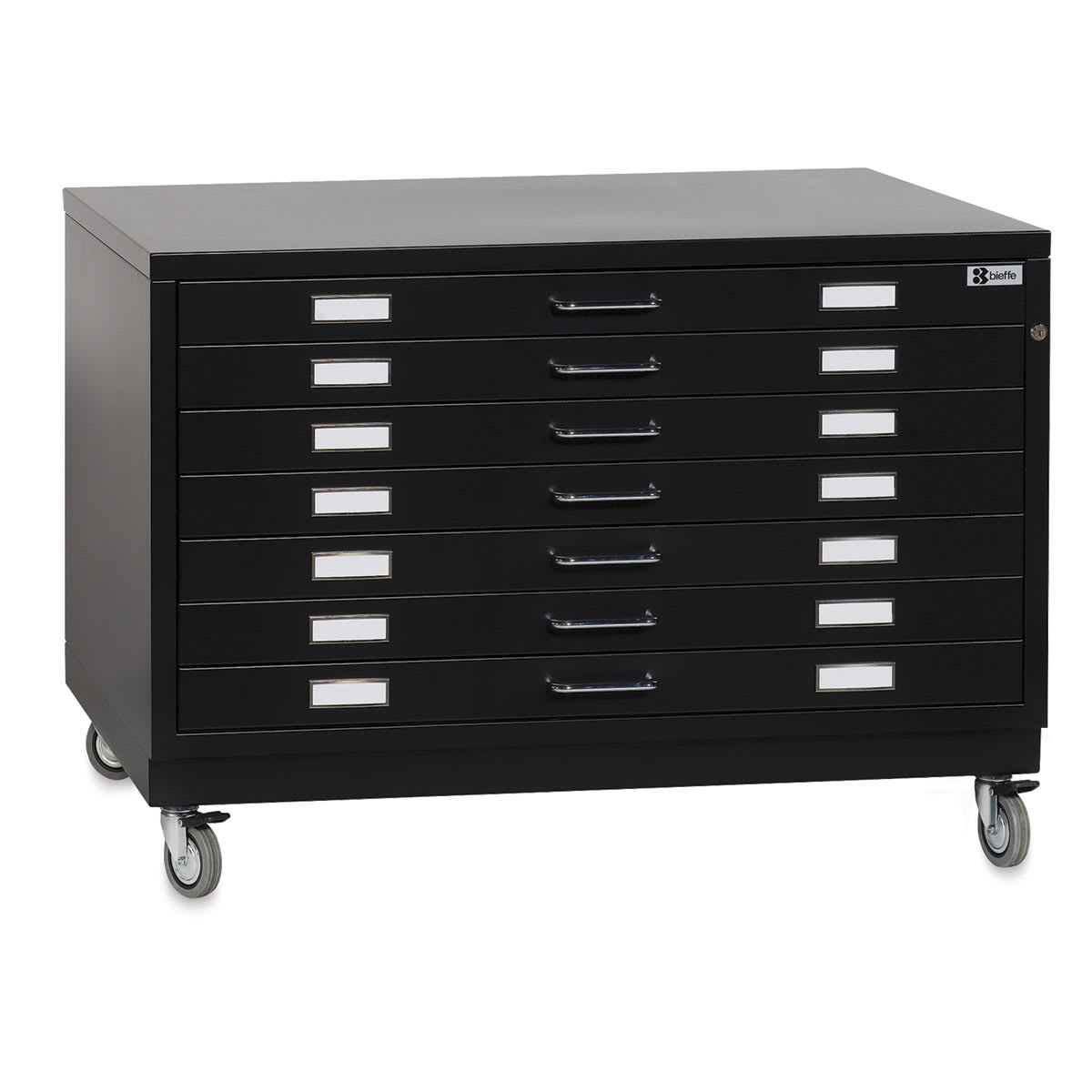 Bieffe BF Line Flat File - Black, 7-Drawer