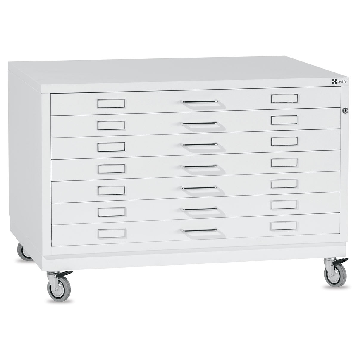 Bieffe BF Line Flat File - White, 7-Drawer