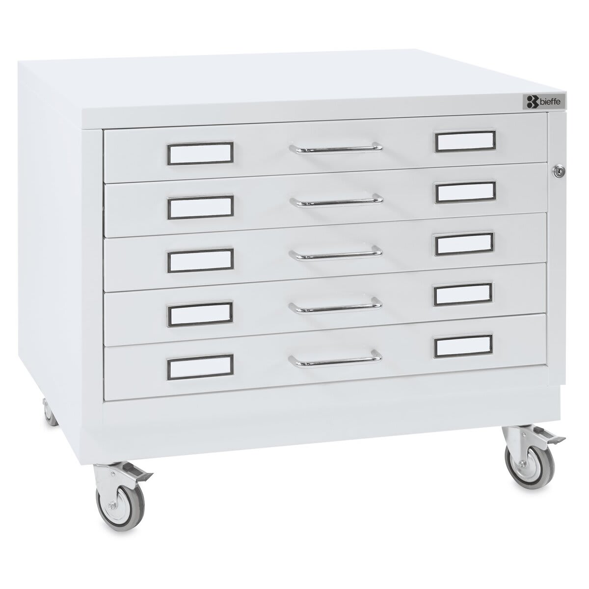Bieffe BF Line Flat File - White, 5-Drawer, A2, 16-1/2" x 29-1/2" x 20-3/4"