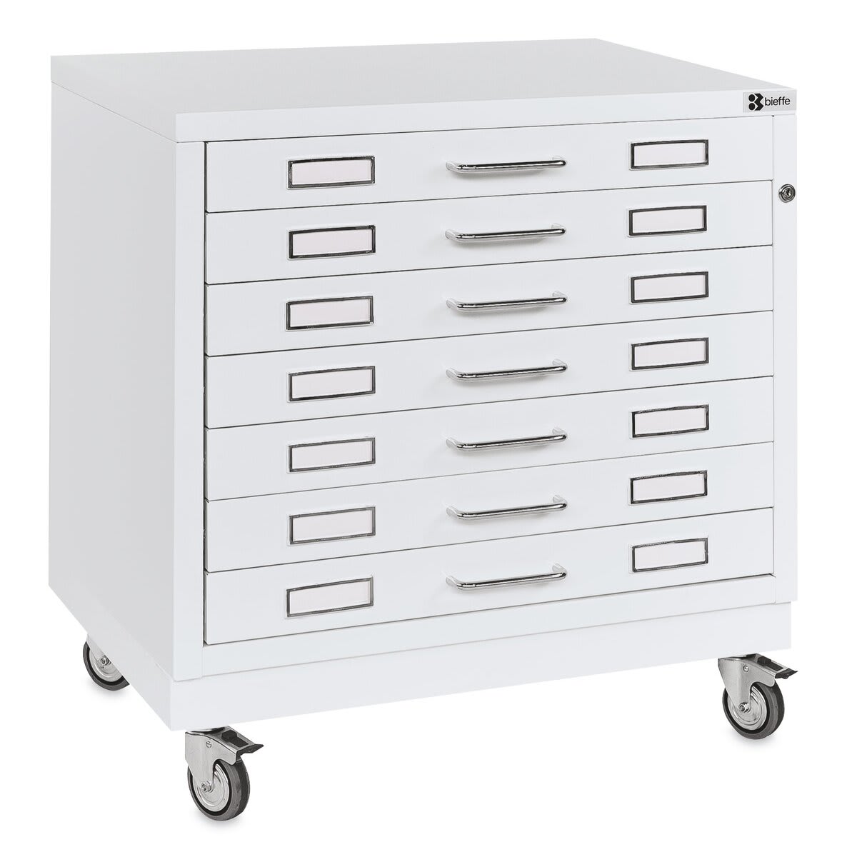 Bieffe BF Line Flat File - White, 7-Drawer, A2, 22-1/2" x 29-1/2" x 20-3/4"