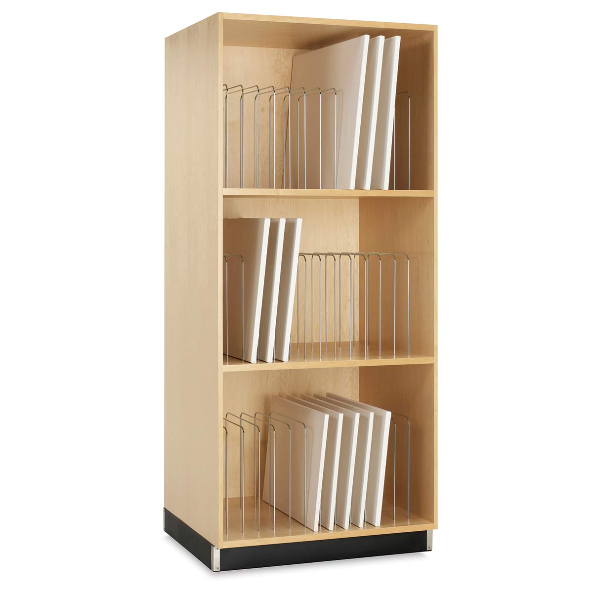 Diversified Spaces Portfolio and Canvas Storage Cabinet - Angled view of cabinet shown holding canvases
