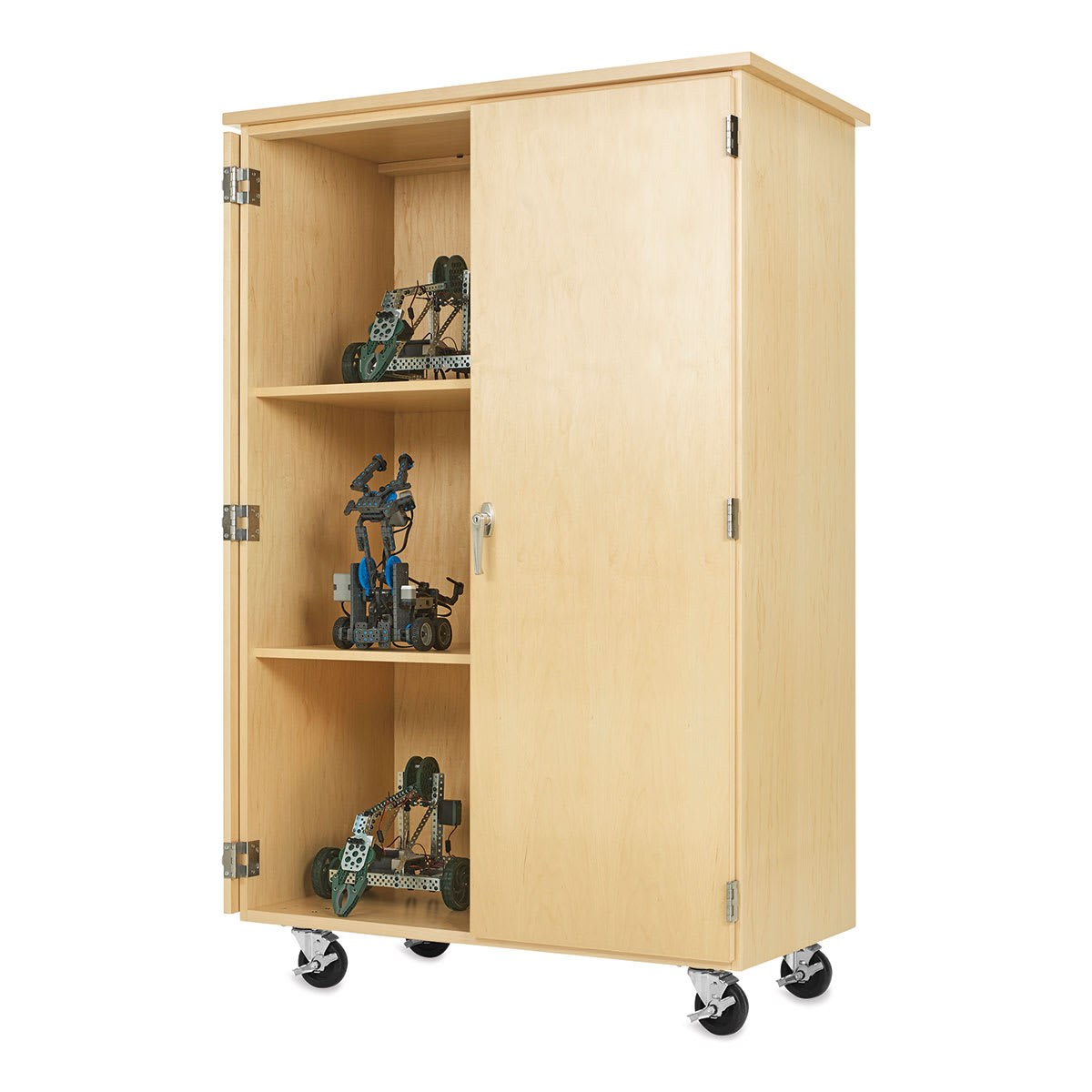 Diversified Spaces Robotics Storage Cabinets - 6 Compartment cabinet with left door open slightly