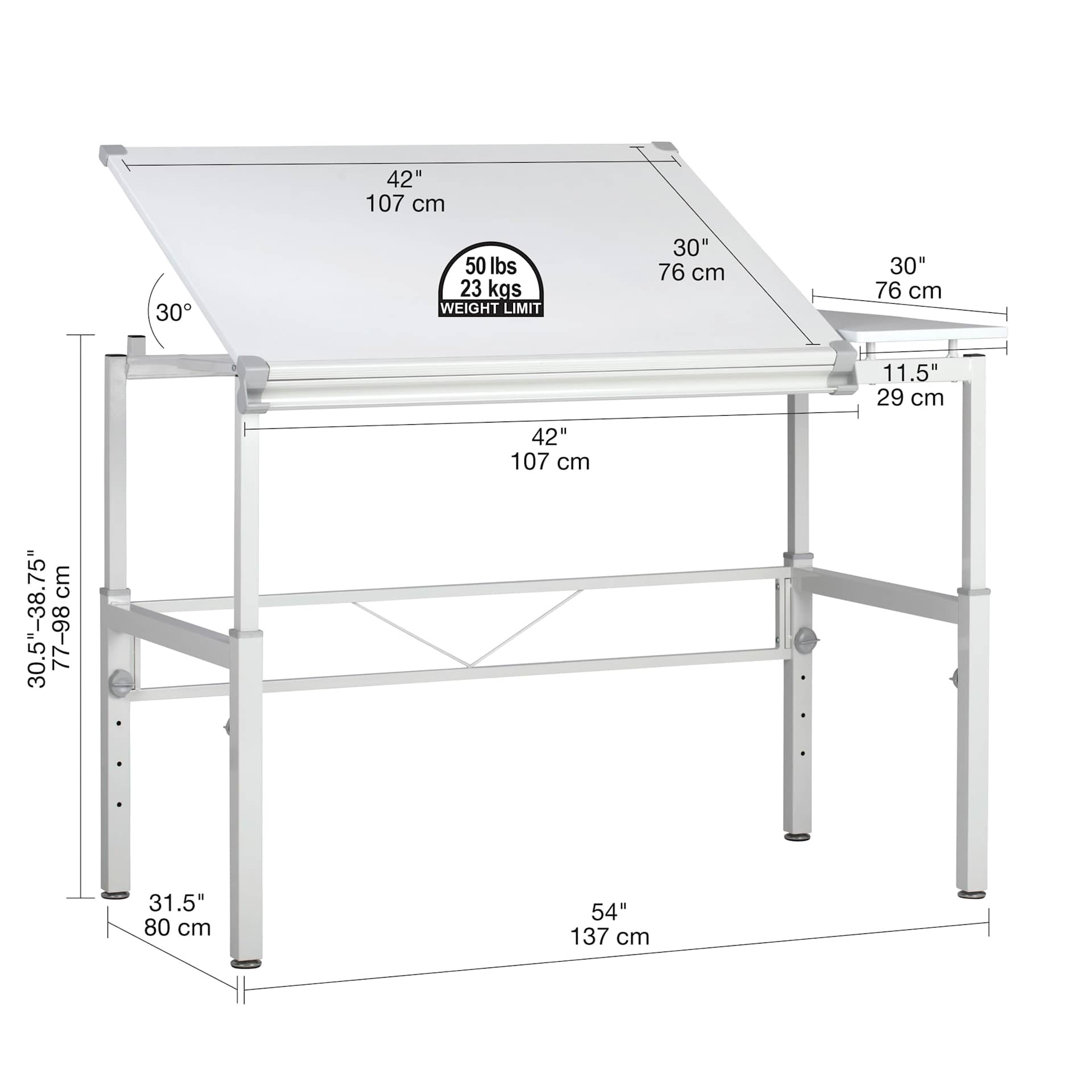 Studio Designs Graphix II Workstation with dimensions Studio Designs Graphix II Workstation with dimensions