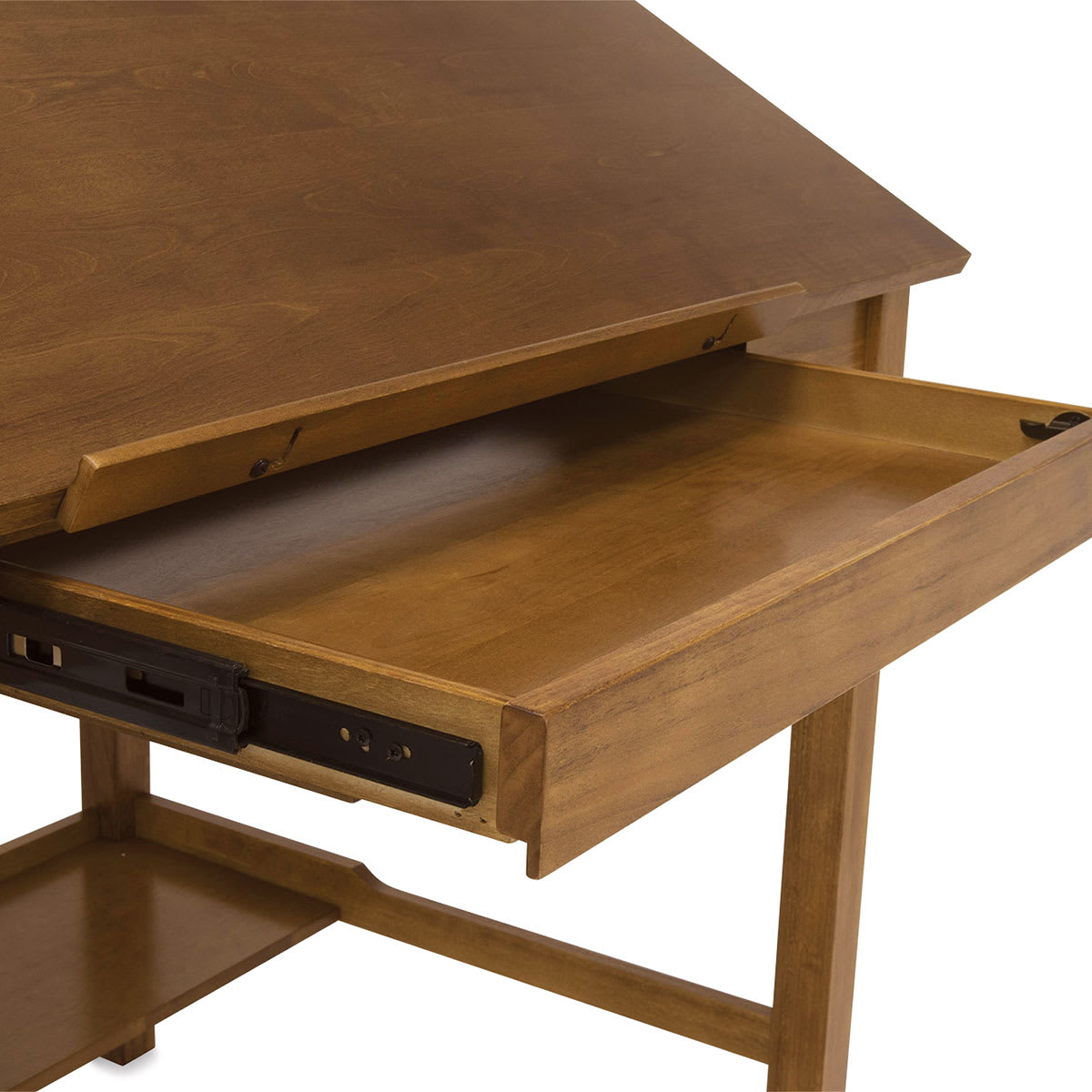Studio Designs Americana II Drafting Table - Closeup of drawer open slightly