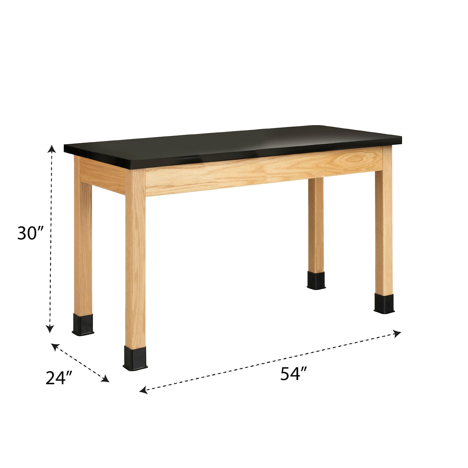 Diversified Spaces Plain Apron Table - ChemGuard Top, 24" x 54" with dimensions