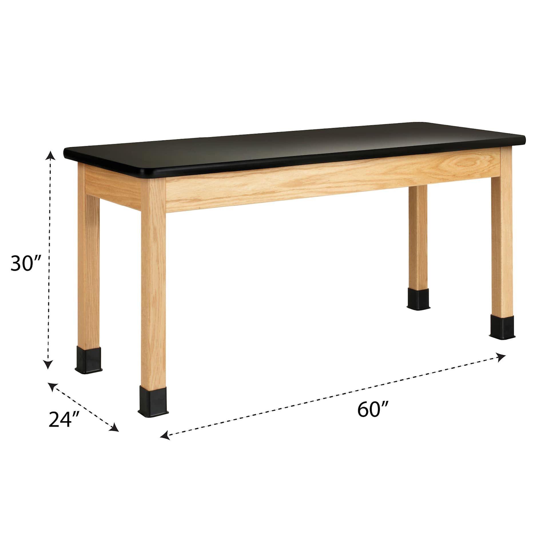 Diversified Spaces Plain Apron Table - Plastic Laminate, 24" x 60" with dimensions