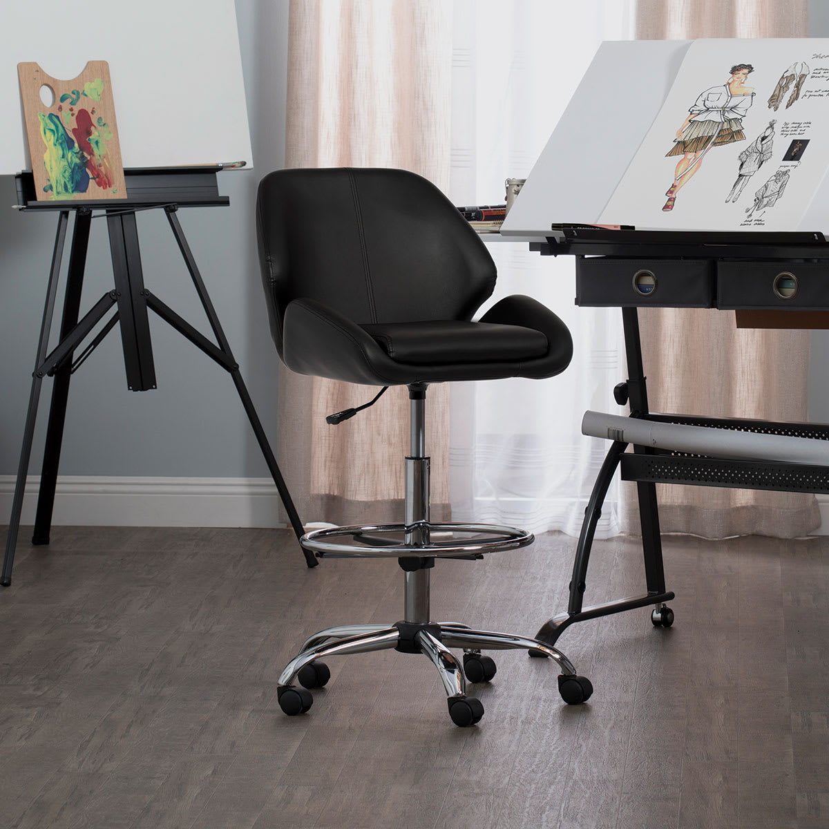 Blick Studio Pearl Drafting Chair by Studio Designs - in use