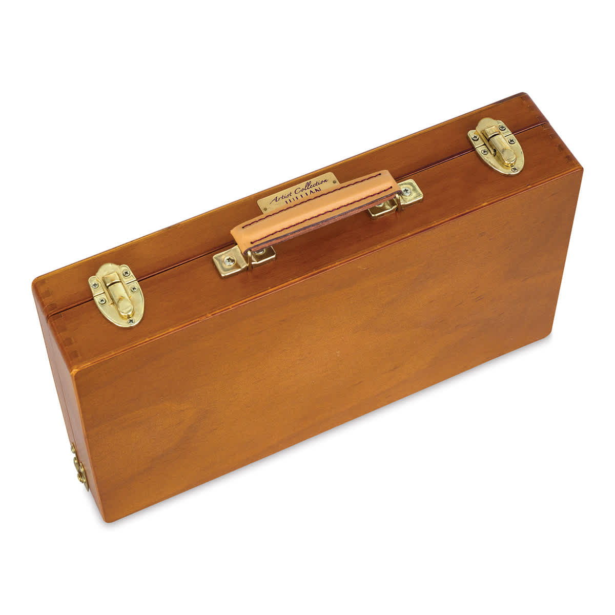 Jullian Varnished Paint Box - Large (closed, standing on end)