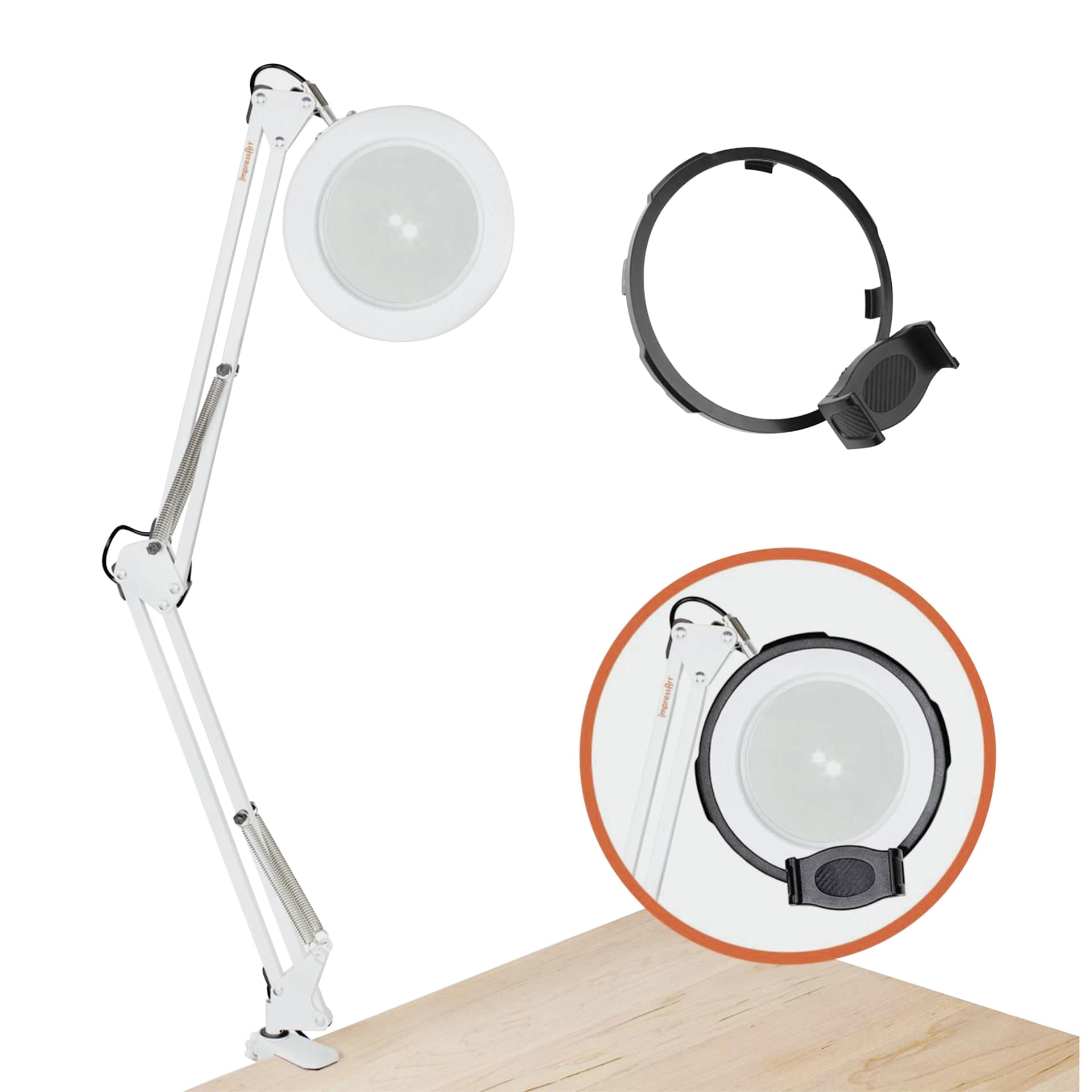 ImpressArt Magnifying Ring Light and Phone Attachment