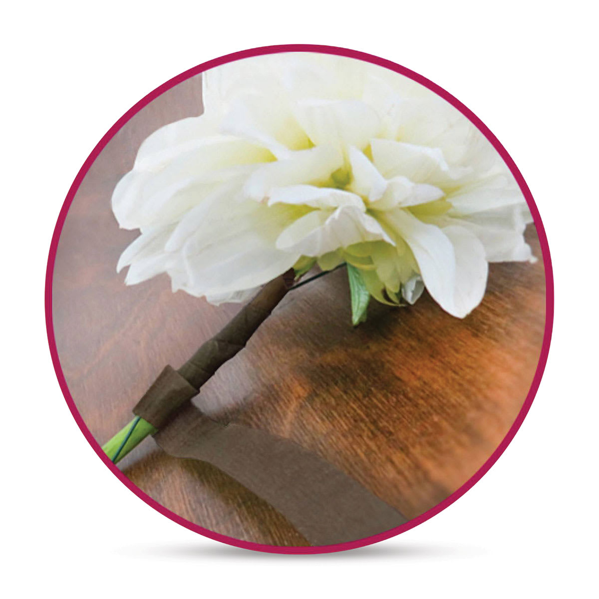 Craft Decor Floral Tape - Brown, 60 ft (Shown with flower)