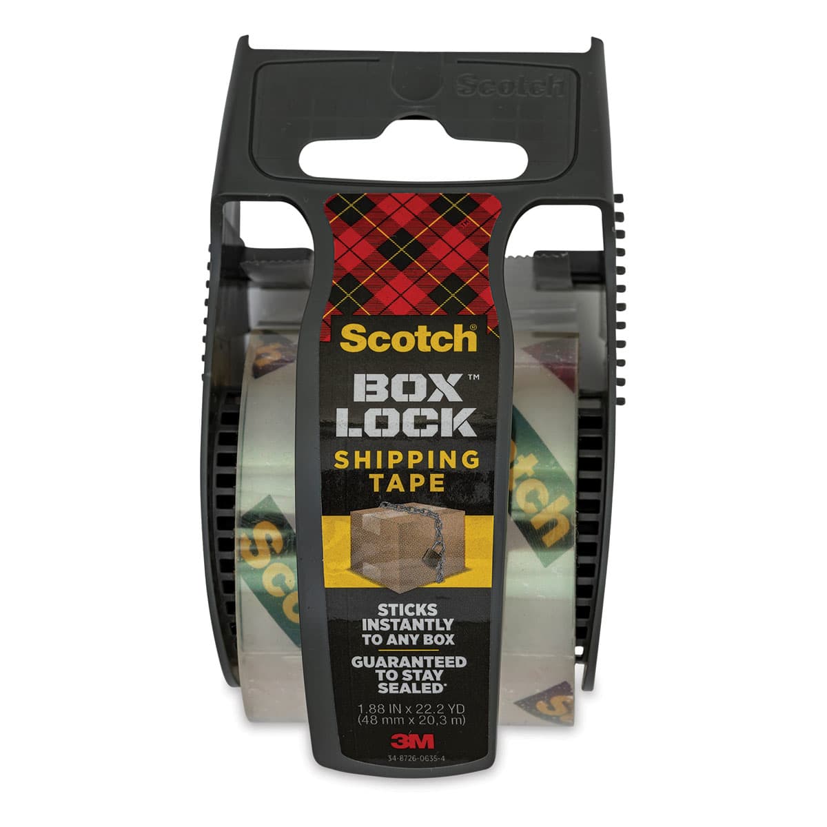 Scotch Box Lock Shipping Tape With Dispenser - 1.88" x 22.2 Yards, Top