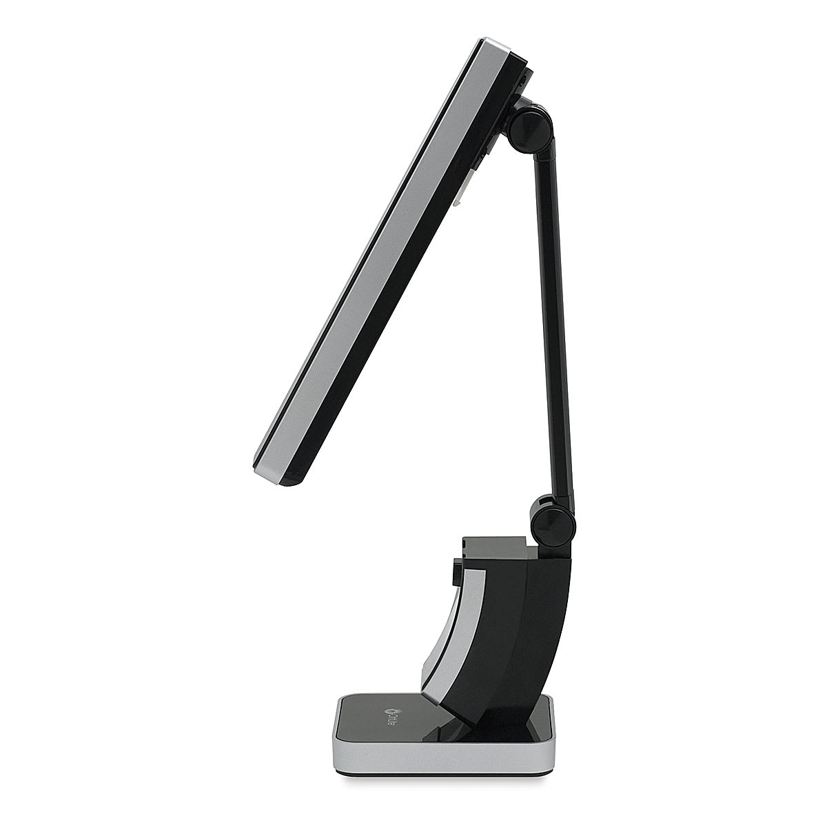 Slimline Task Lamp - Side view with lamp head angled sharply downward Slimline Task Lamp - Side view with lamp head angled sharply downward