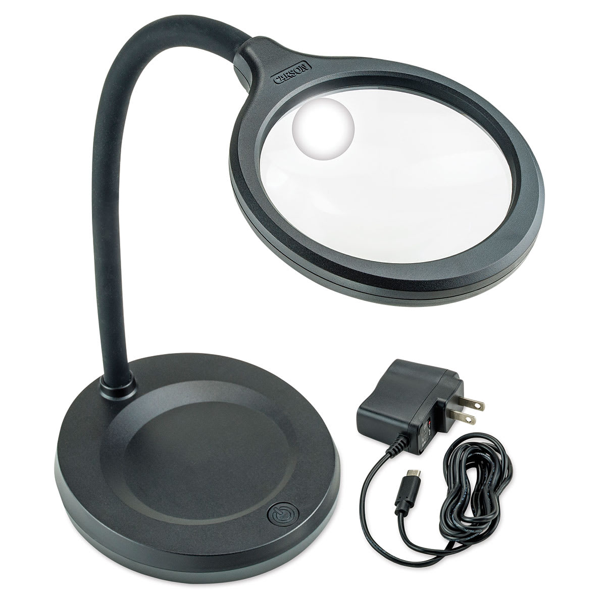 Carson DeskBrite 300 LED Magnifier (Shown with wall adapter)
