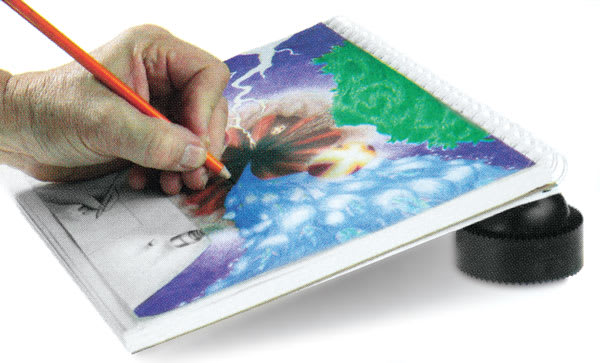 Artograph PadPucks - Shown propping up board at angle for painting