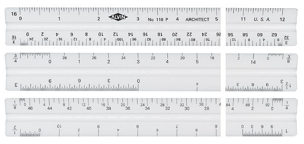 Alvin Scholastic Triangular Scale - White, Architectural, 12" - all three sides Alvin Scholastic Triangular Scale - White, Architectural, 12" - all three sides