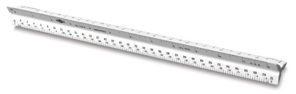 Alvin Scholastic Triangular Scale - White, Architectural, 12"