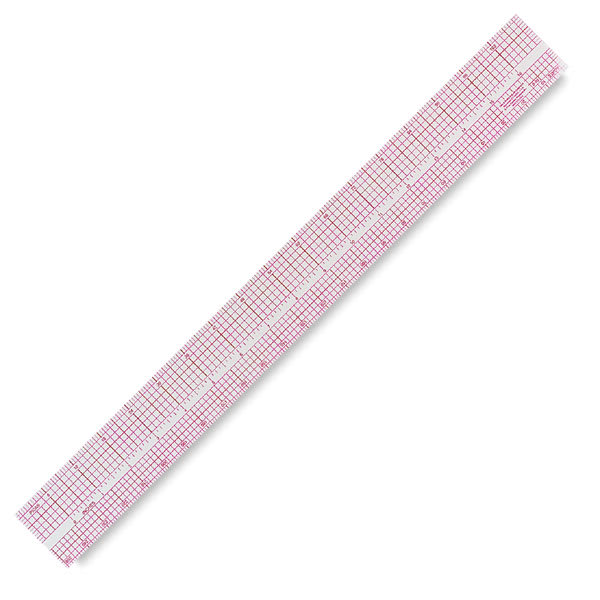 Westcott Transparent Pica Rule - Angled view of 18" Pica Rule
