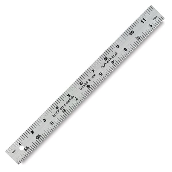 Blick Aluminum Ruler - Angled view