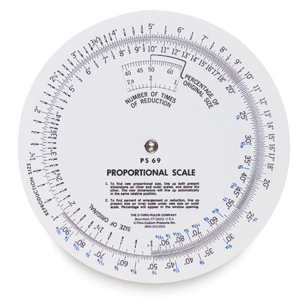 Westcott Proportional Scale - Top view of Small 5" scale
