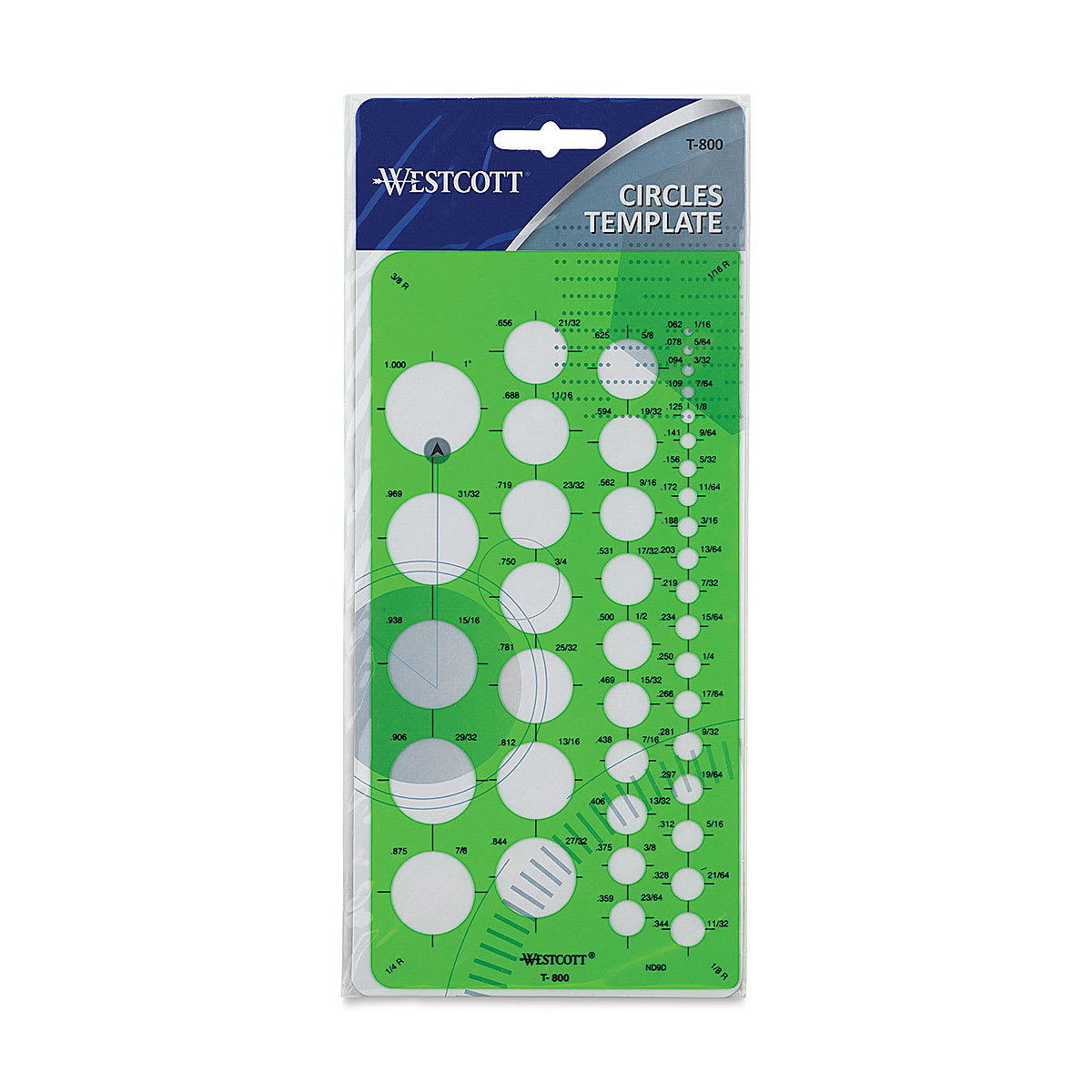Westcott Circle Template - Small, 1/16" to 1"
