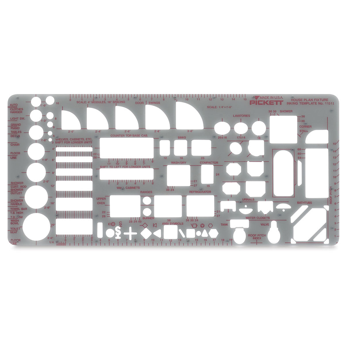 Chartpak Pickett Architectural Template for House Fixture planning