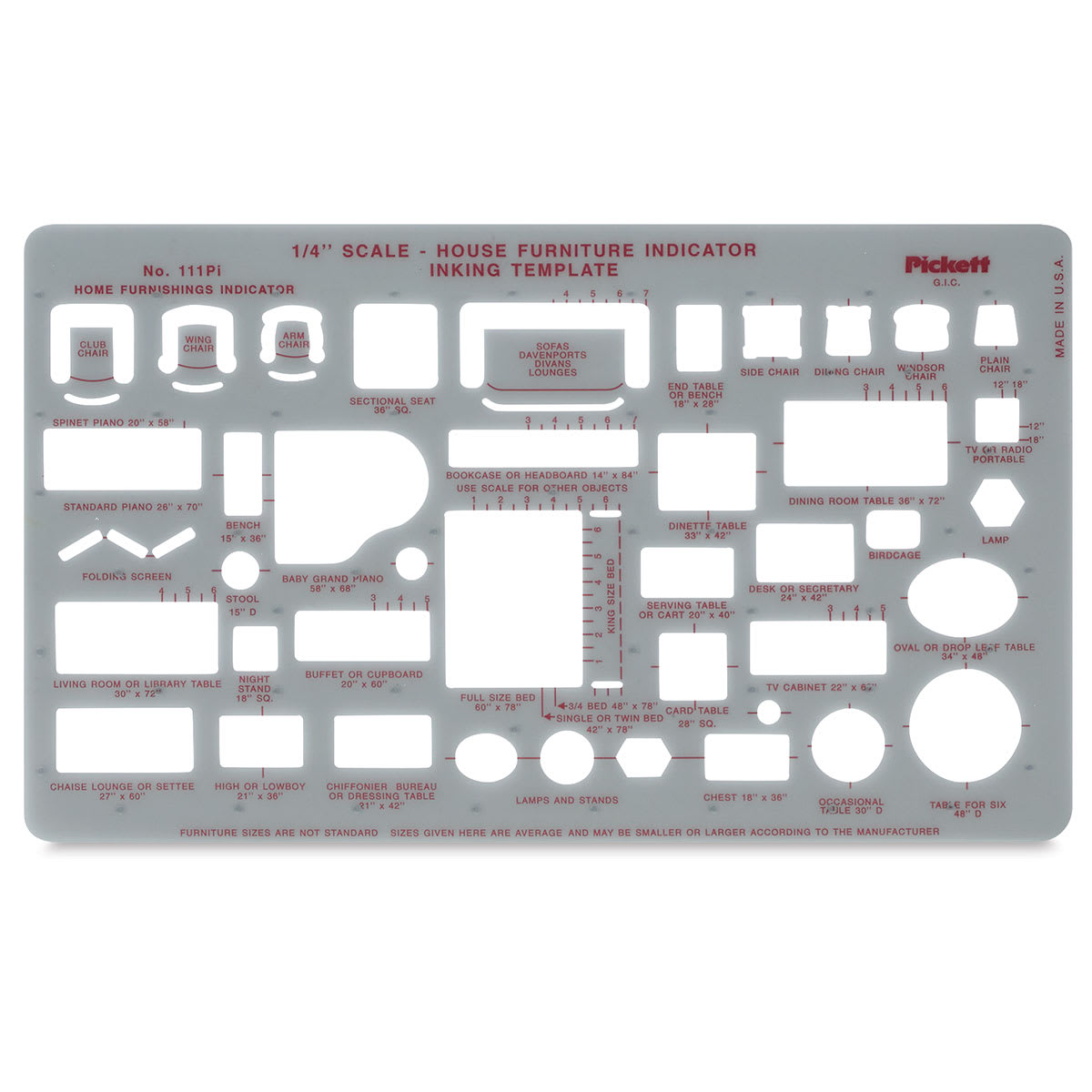 Chartpak Pickett Architectural Template for House Furniture Chartpak Pickett Architectural Template for House Furniture