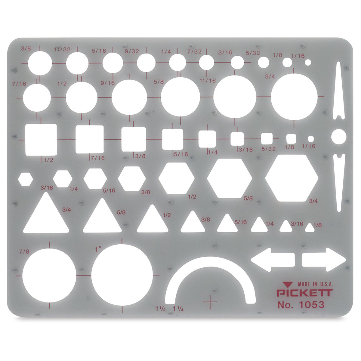 Pickett Arrows and Shapes Templates - Front view of Small General Purpose Template
Pickett Arrows and Shapes Templates - Front view of Small General Purpose Template