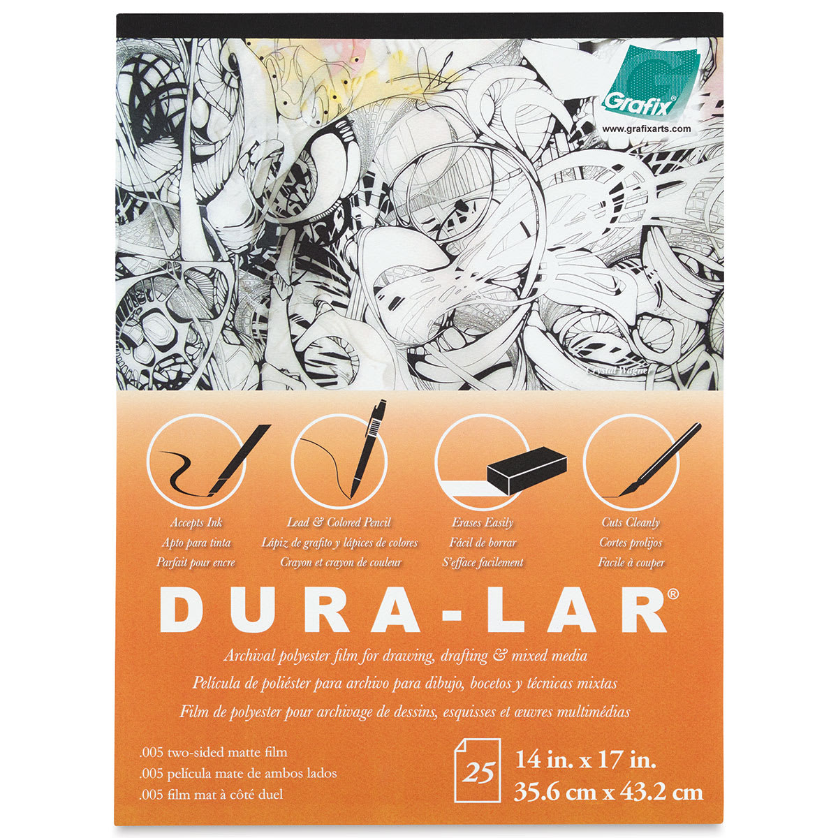 Grafix Dura-Lar Mattes - 14" x 17" x .005", 25 Sheets