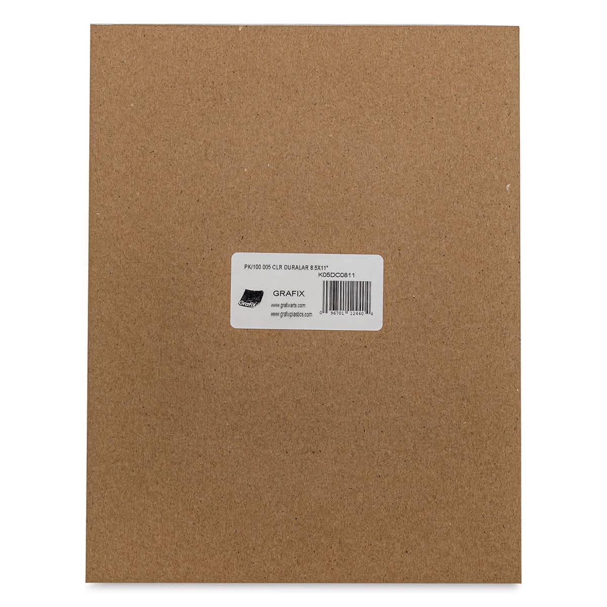 Grafix Dura-Lar Clear Acetate Alternative Class Pack - 8-1/2" x 11" x .005", 100 Sheets - underside