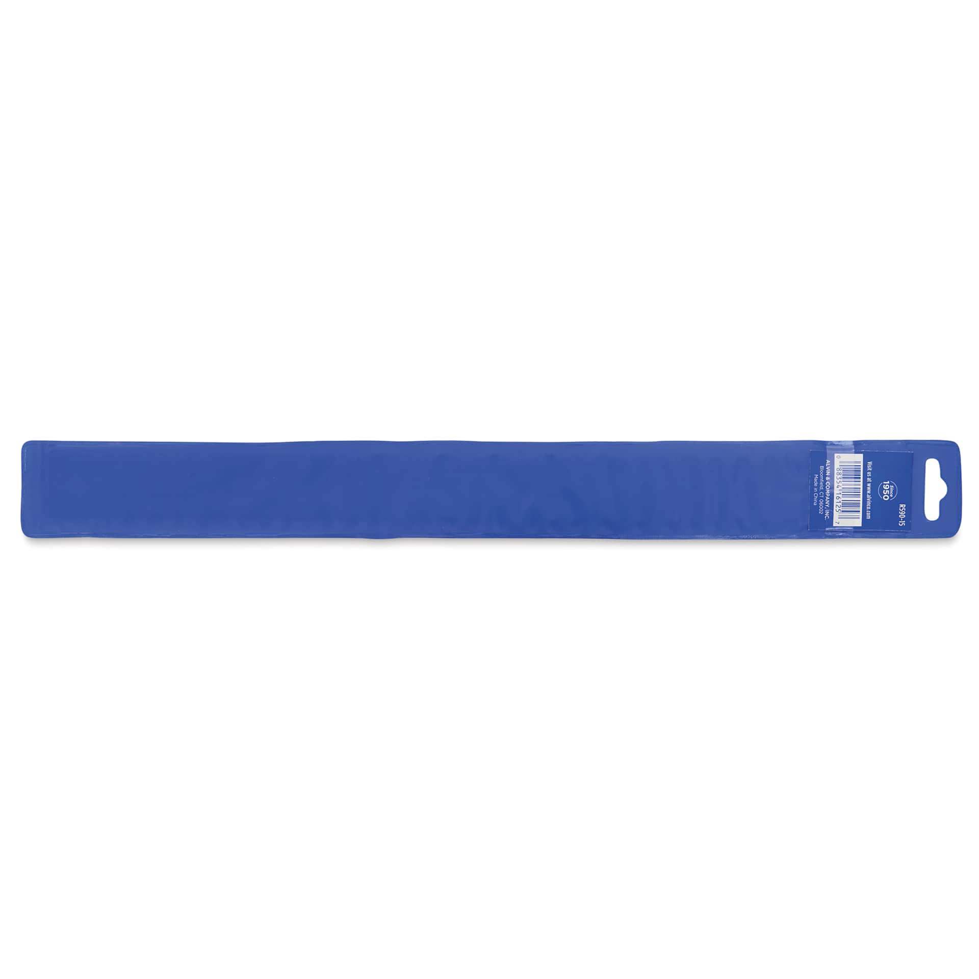 Alvin Non-Skid Stainless Steel Flex Ruler - 15", back of packaging