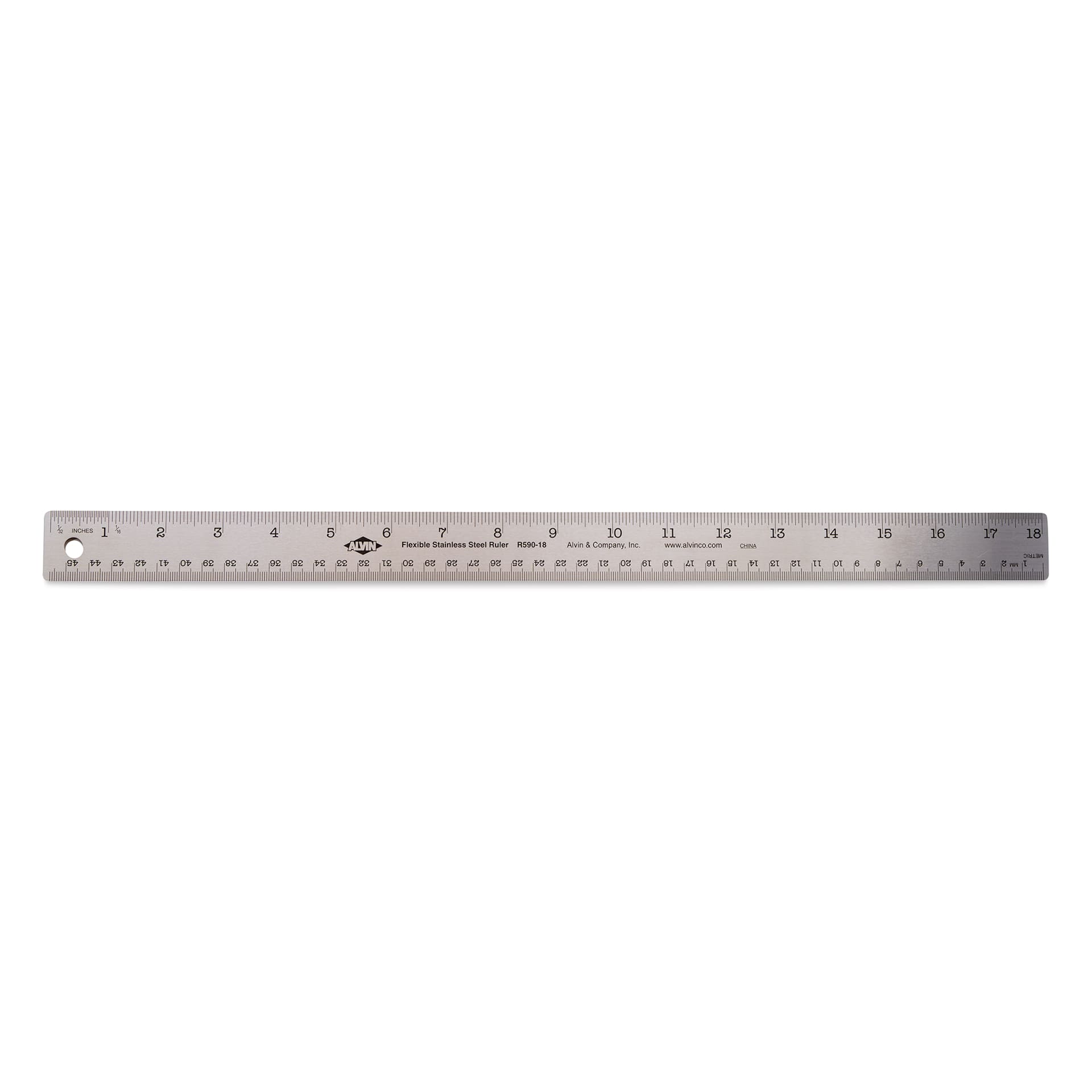 Alvin Non-Skid Stainless Steel Flex Ruler - 18"
