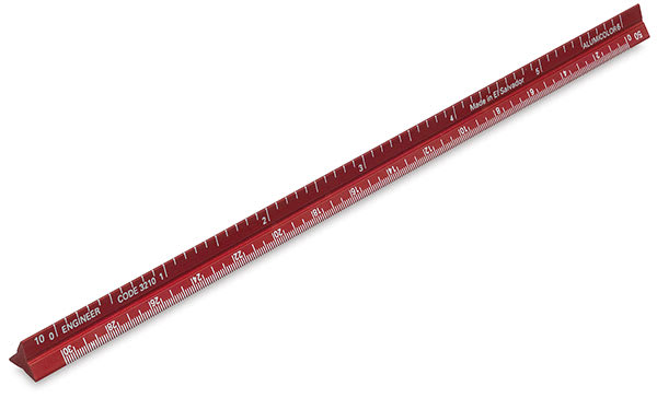 Alumicolor Professional Pocket Scales - Red Engineering Pocket Scale shown at angle Alumicolor Professional Pocket Scales - Red Engineering Pocket Scale shown at angle