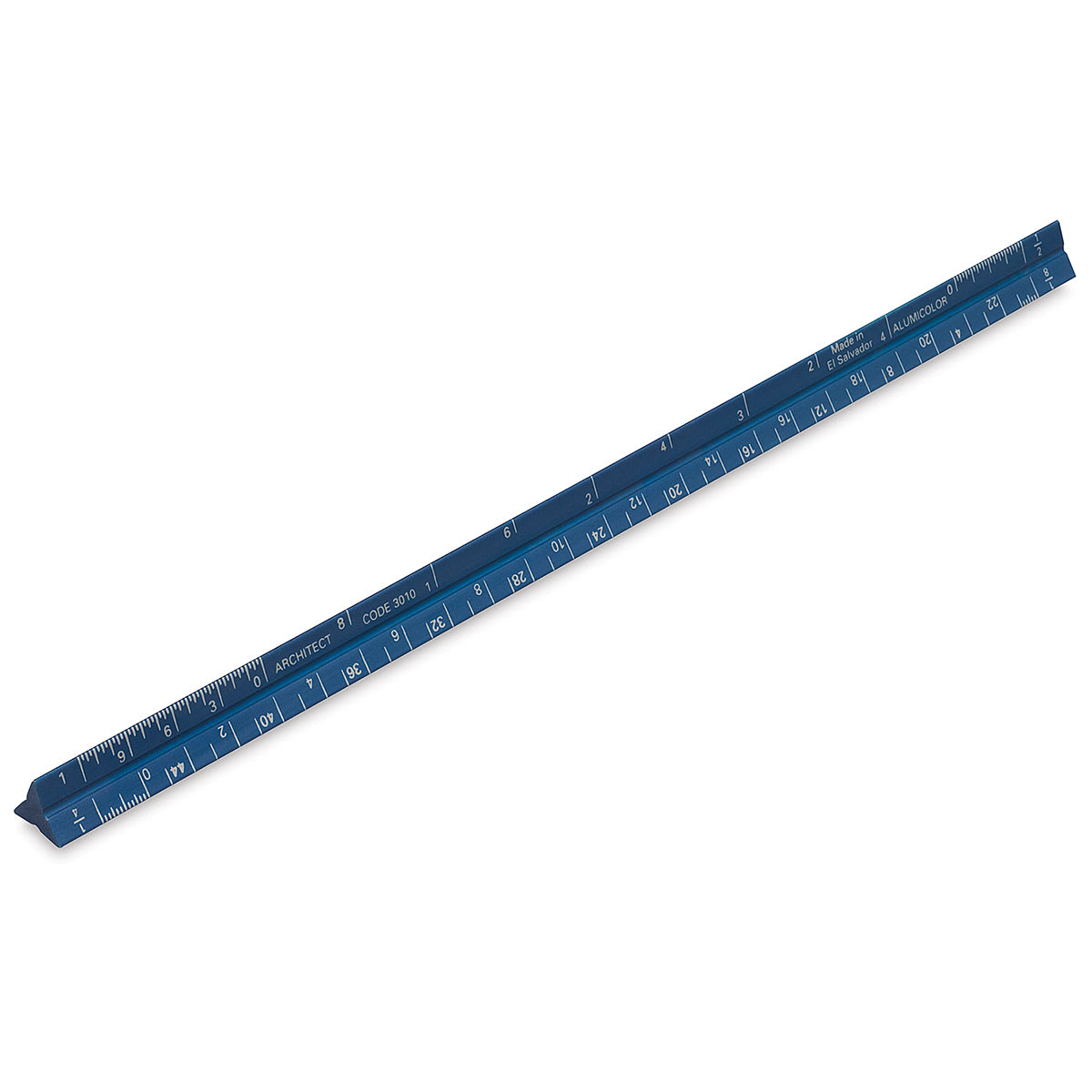 Alumicolor Professional Pocket Scales - Blue Architectural Pocket Scale shown at angle Alumicolor Professional Pocket Scales - Blue Architectural Pocket Scale shown at angle