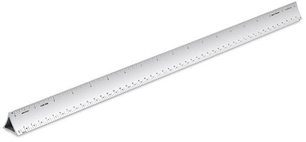 Alumicolor Hollow Triangular Drafting Scale - Angled Hollow Architect's Scale - 18 in in length Alumicolor Hollow Triangular Drafting Scale - Angled Hollow Architect's Scale - 18 in in length