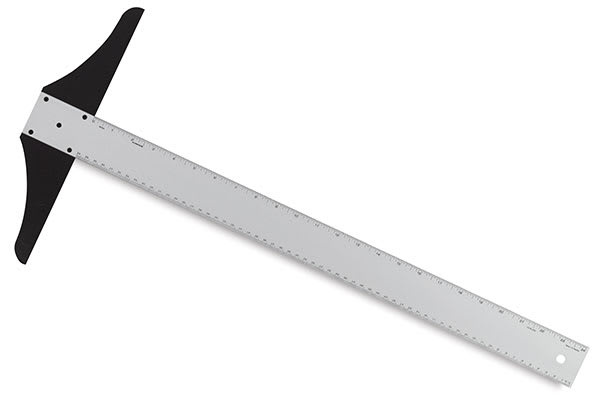 Alumicolor Steel Edge Point T-Squares - T-Square shown at angle