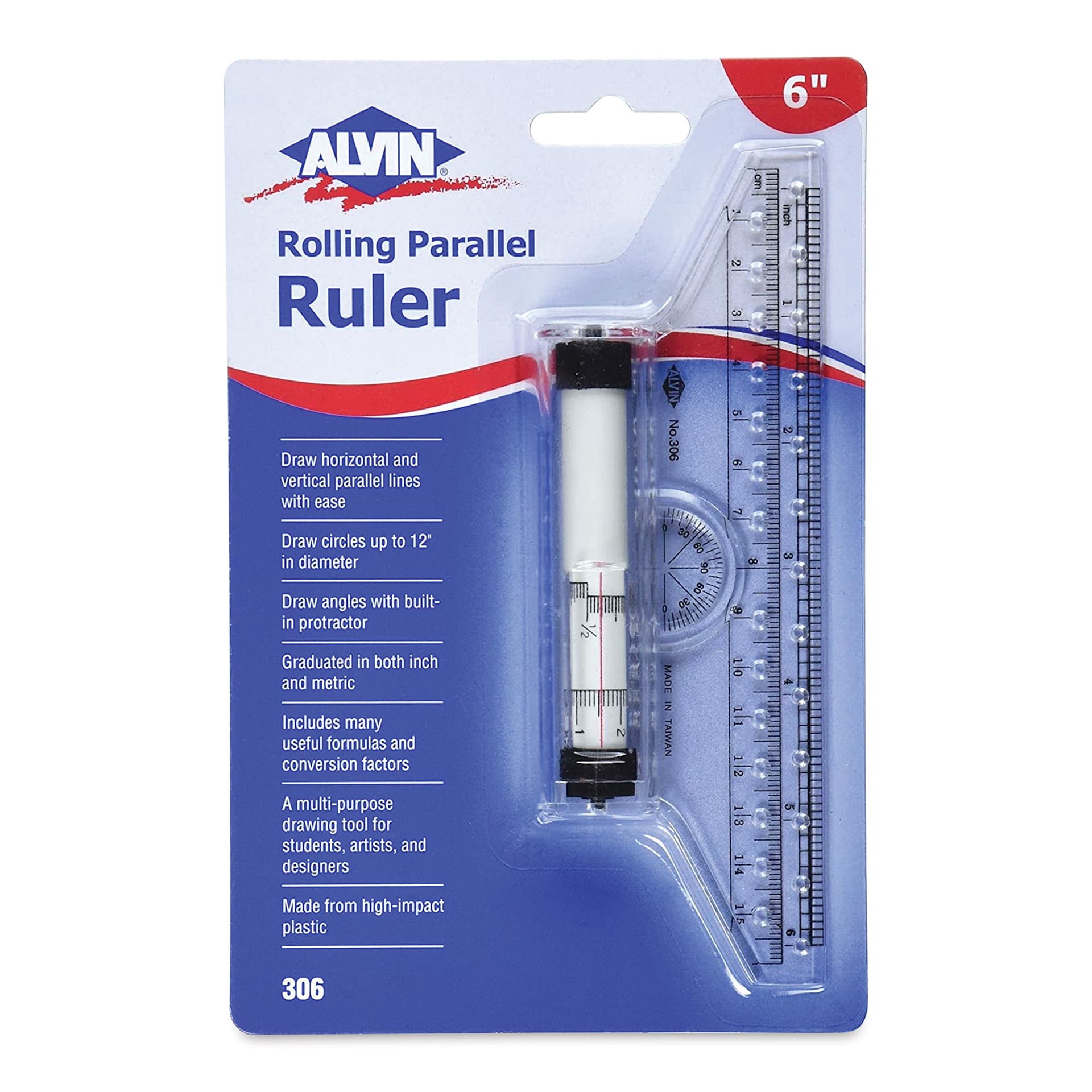 Alvin Rolling Parallel Ruler - 6" in package Alvin Rolling Parallel Ruler - 6" in package