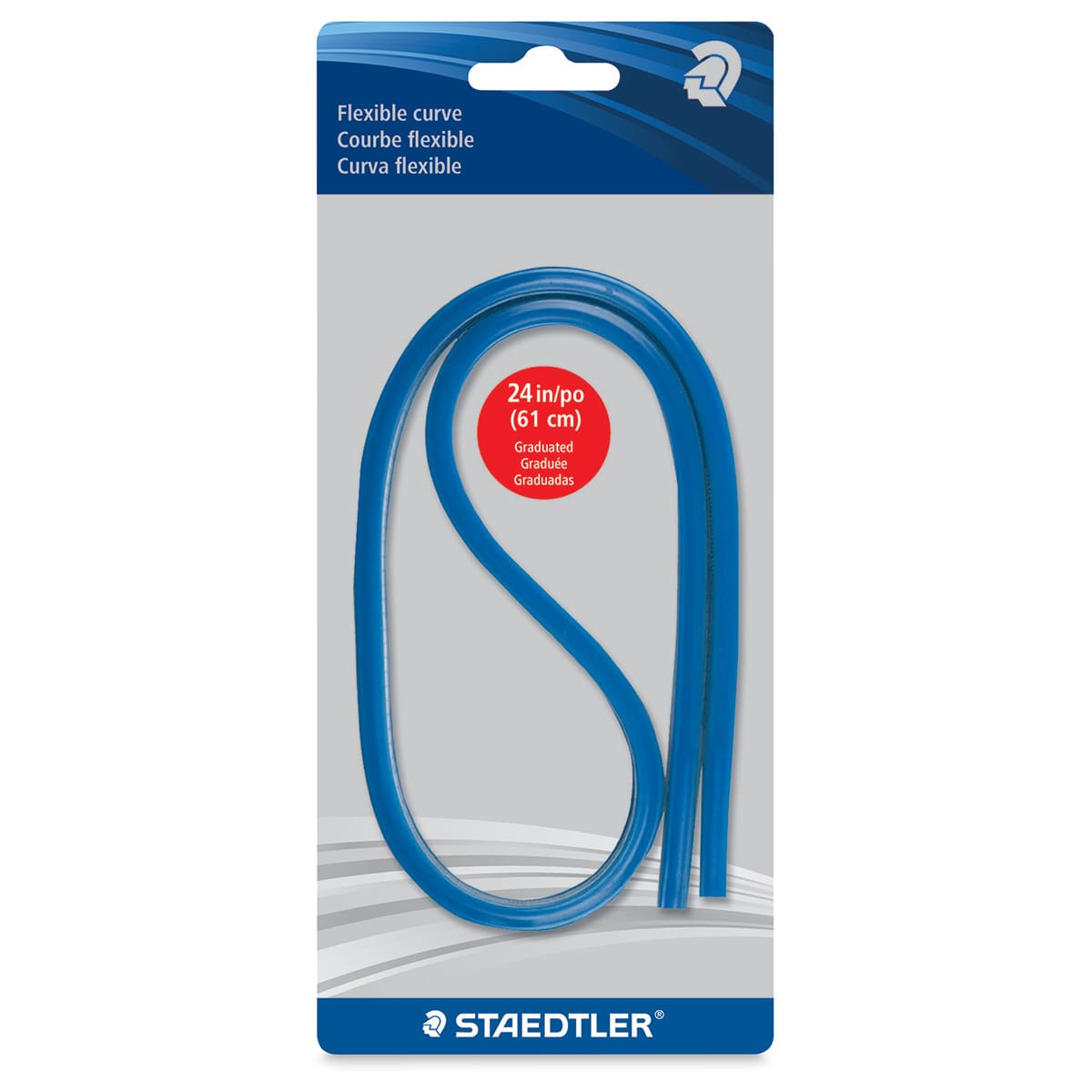 Staedtler Mars Flexible Curves - Front view of blister package showing rolled up curve ruler
Staedtler Mars Flexible Curves - Front view of blister package showing rolled up curve ruler