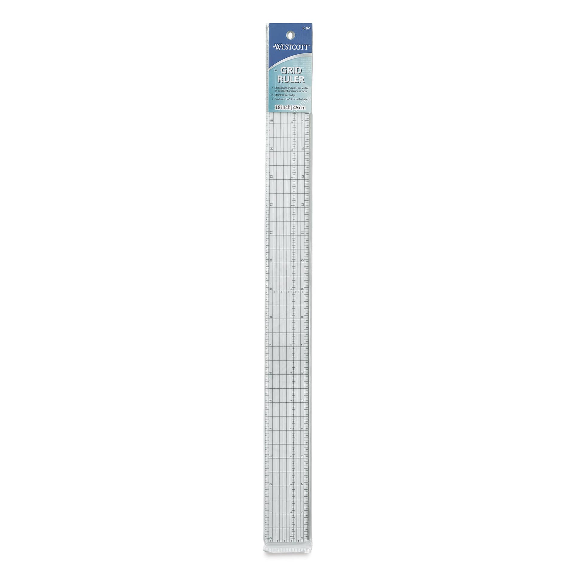 Westcott Grid Ruler - 18", Clear Plastic in package