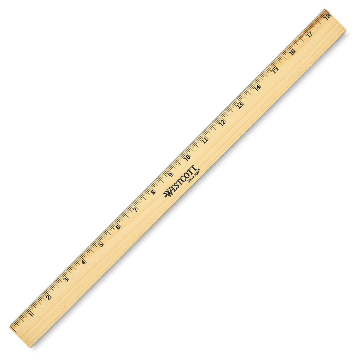 Westcott C-Thru Wood Ruler - Angled view of Wood Ruler
