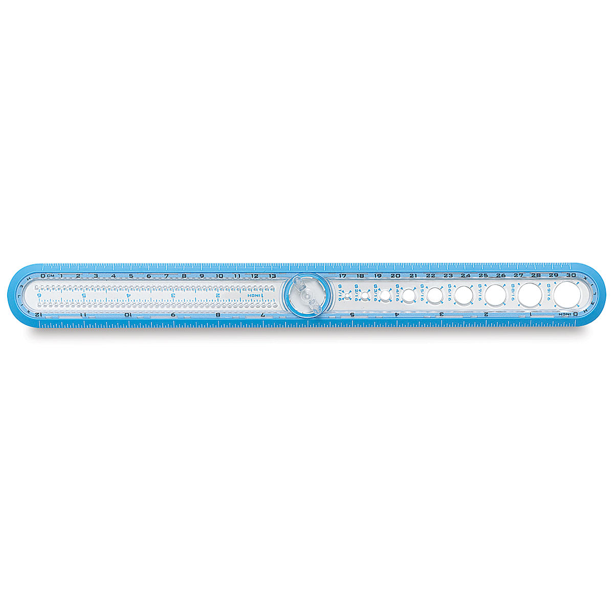 Helix Circle Ruler - Top view of 12" ruler
