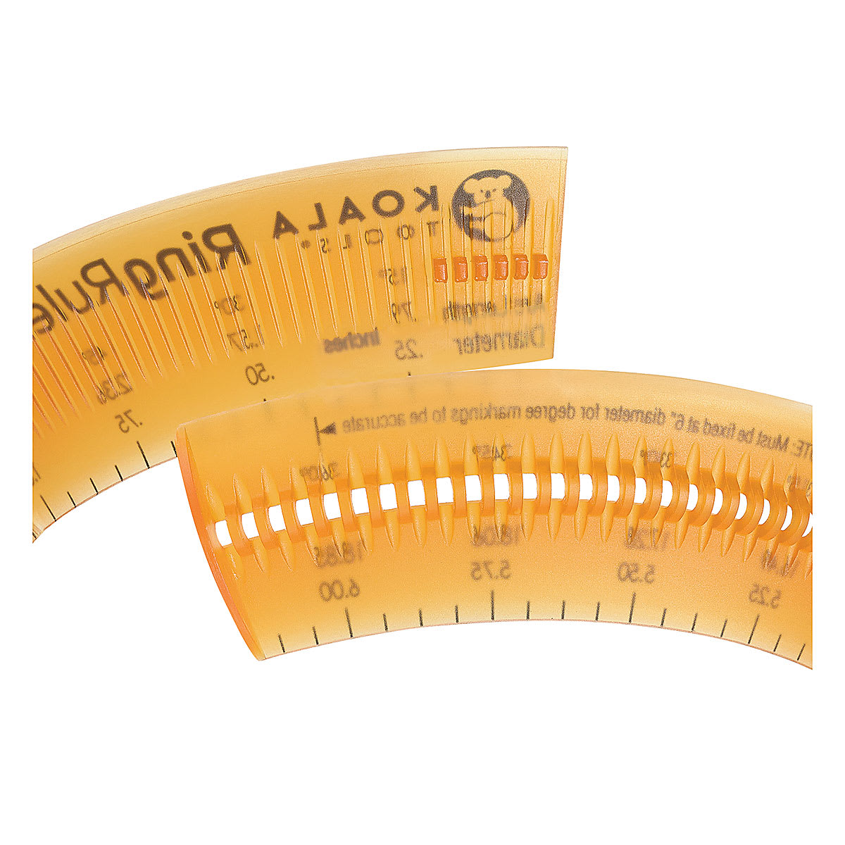 Ring Ruler 360 - Closeup of one end contracted, one expanded Ring Ruler 360 - Closeup of one end contracted, one expanded