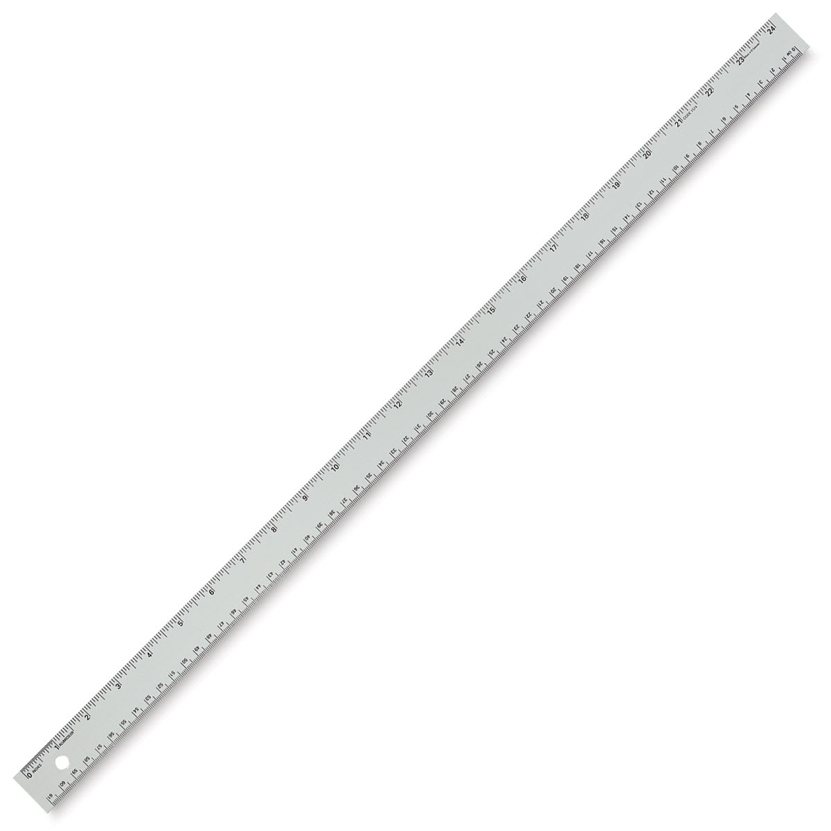 Alumicolor Non-Slip Straight Edge Ruler - Angled view of 24" ruler Alumicolor Non-Slip Straight Edge Ruler - Angled view of 24" ruler