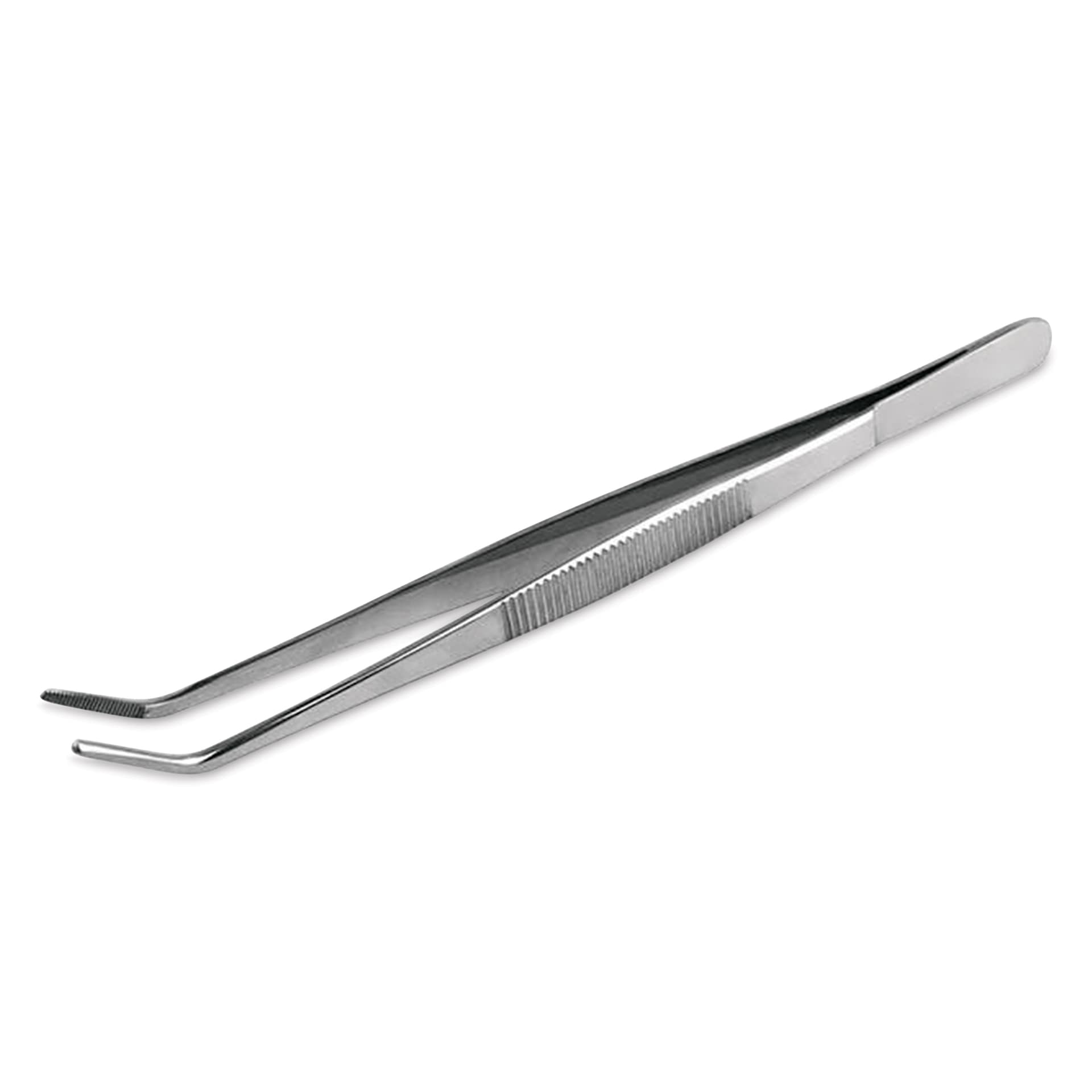 Excel Blades Curved Point Tweezers - 6" angled bottom view